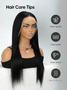 Jessie's Wig 13X4 透明蕾丝前真人发假发，预先拔毛的巴西丝直发蕾丝前假发，真人发，10-26 英寸 - SNatural - 查看 10