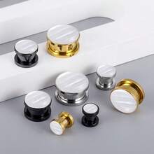 2 件装热销圆形海螺形 316 不锈钢耳塞 耳洞 女士身体饰品耳塞 - round - 查看 8