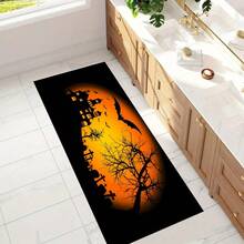 1pc Pumpkin Festival Non-Slip Kitchen Mat, Home Living Room Bedroom Entrance Decorative Washable Plush Carpet