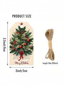 Etiquetas de regalo de Navidad vintage con bramante - Decoraciones navideñas elegantes para familiares, amigos e intercambios de oficina - Artículos decorativos navideños clásicos, diseño navideño, estilo exquisito, encanto rústico, perfectos para envolver regalos de Navidad, decoraciones de fiesta, regalos familiares y decoración navideña