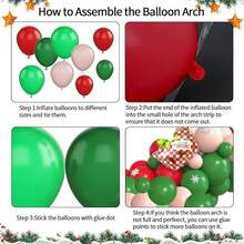 100pcs Christmas Balloon Arch Set - Pink, Light Blue, Red, Gold Foil Balloons | Polyester Film Balloons For Christmas Decoration With Candy Sticks
