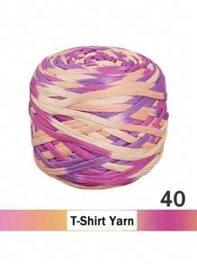2/1 pieza Hilo de camiseta degradado, grande 300g/unidad - 2cm de ancho, hilo tejido de punto, suave y versátil para manualidades DIY, usado para ganchillo y tejido de bolsos, cojines, muñecas, mantas de almacenamiento, zapatillas, proyectos de ganchillo artesanal, disponible en múltiples colores, hilo multicolor, hilo de poliéster, hilo acrílico, hilo de ganchillo, hilo para manualidades, bolas de hilo vibrante, material de manualidades versátil, accesorios y suministros de tejido