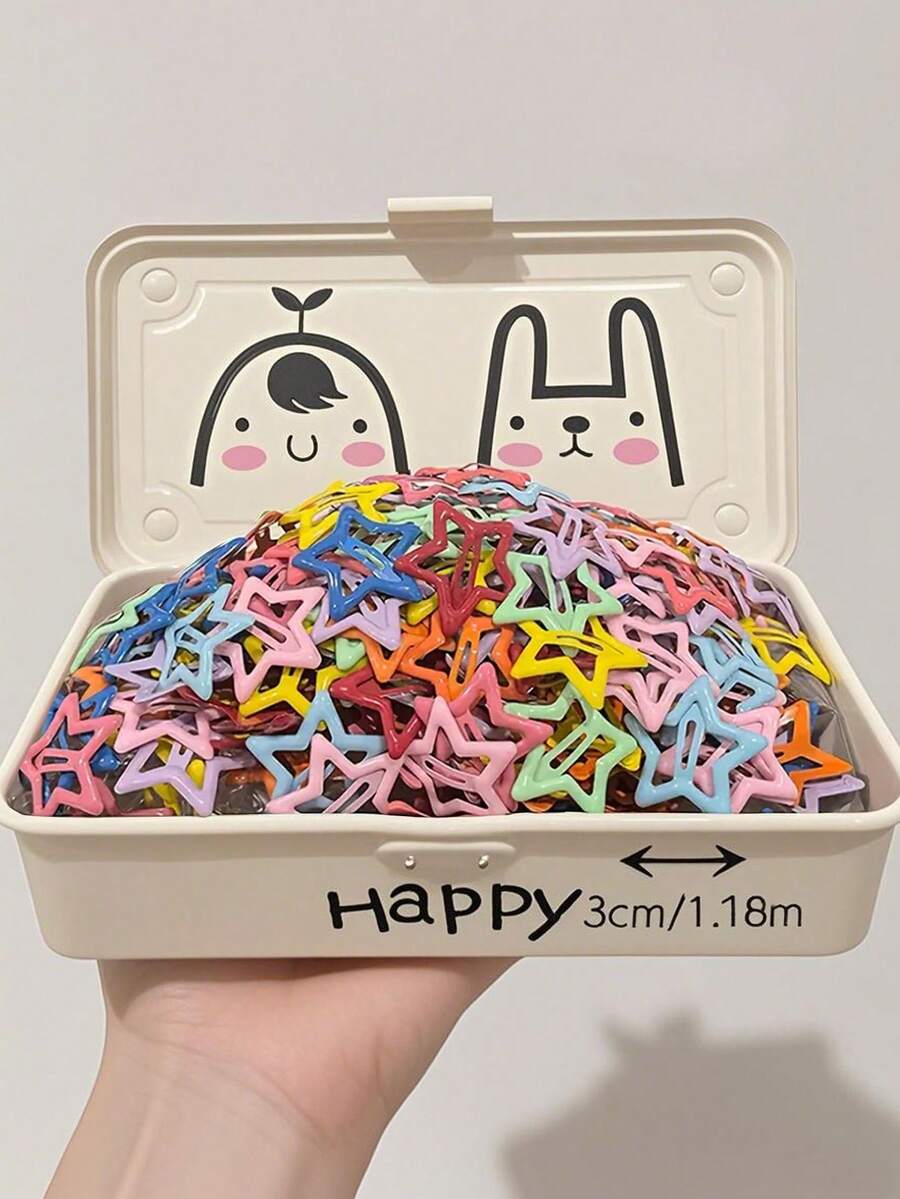10/30/50/100pcs Colorful Star Hair Clips, Suitable For Teen Bangs & Side Hair, Fashion Versatile Hair Accessories For Outings, Best Gift For Teen - Multicolor - View 1