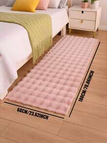 1 pieza Alfombra decorativa rectangular minimalista de color camello, suave y esponjosa, fácil de limpiar, adecuada para dormitorio, sala de estar, sofá, mesa de centro, vestidor, área de tocador, futón y sala de té - Rosa - Ver 3