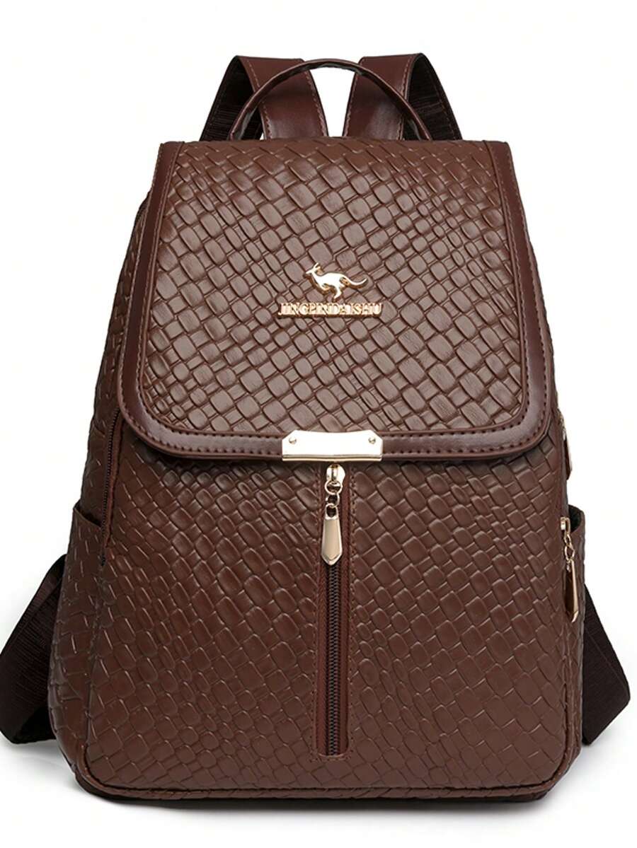 Women's Soft Leather Backpack, High Capacity Female Casual Travel Backpack - Brown - View 1
