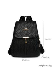 Women's Soft Leather Backpack, High Capacity Female Casual Travel Backpack - Brown - View 8