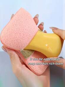 1pc Reusable Exfoliating Soap Saver Pouch,Free Facial Cleaning Tools,Powder Puff, Soap Saver Bag,Soap Bag - Bathing Sponge - Bath Ball - Scrubbing Sponge - Super Soft Scrubbing Sponge/Freezing Rich,Facial Sponge Cleaning And Makeup RemoverSuitable For Knotted Shower Soap Bag For Foaming And Drying - Multicolor - View 3