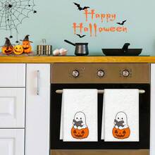 2/4 Pcs Ghost Pumpkin Printed Dish Towels, Halloween Gifts, Halloween Decorations, Super Absorbent Microfiber Modern Towels For Cooking, Baking, Washing Dishes, Cleaning, Hand Towels, Tea Towels, Soft And Highly Absorbent, Kitchen Decor, Gifts For Neighbors, Moms, Birthdays, Housewarming For Friends, Kitchen Essentials, Daily Necessities