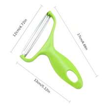 1 X Stainless Steel Multifunctional Vegetable Peeler And Cabbage Slicer - Perfect For Slicing, Shredding And Grating - Essential Kitchen Tool For Thanksgiving Prep, Vegetable Slicer - 綠色 - 查看 3