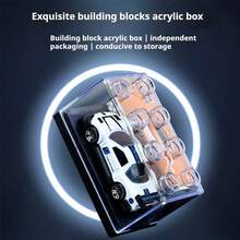 1PC，亚克力展示柜，8槽风火轮展示柜，小型玩具车收纳盒，办公室停车收纳盒，用于家居装饰