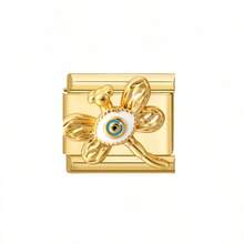 Fashion Jewelry New European & American Style 3D Single-Section Modular Eye Insect Moon Stainless Steel Pendant Bracelet Making Kit, Suitable For All, Minimalist & Personalized Matching