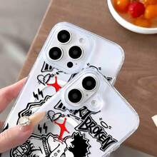 Una elegante funda para teléfono con una ilustración creativa de anime con personajes distintivos y motivos de llamas.Diseñado para el 16 Pro, así como los modelos 15/14 PLUS y 13/12/11 Pro, esta  de moda 2025 presenta una funda magnética de acrílico transparente que ofrece protección golpes y un diseño híbrido clásico. - transparente - Ver 4