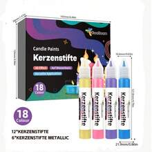 18-Color Candle Dye Pens 15ml | 3-In-1 For Candles, Fabric & Glass | Vibrant Colors & Strong Adhesion - Multicolor - View 6