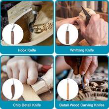 Aimall Wood Carving Kit, 10 PCS Wood Carving Set - Wood Carving Tools With Canvas Case,Sharp Cr-V 60 Steel Blades, Wood Chisel Sets For Beginners And Professionals