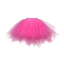 Christmas Punk Style Tutu Skirt For Women, Asymmetrical Hem, Fluffy, Multi-Layer Mesh, Suitable For Holiday, Stage, Party, Performance, Cosplay, Available In White, Black, Red, Pink, Blue - Small Gauze Skirt - View 2