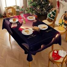 1pc Tablecloth Home Print Table Enchanted Rose And Princess Silhouette Tablecloth - Romantic, Magical, And Fairytale-Inspired Home Decor, Perfect For Special Occasions And Adding A Touch Of - Mixed Colors - View 6