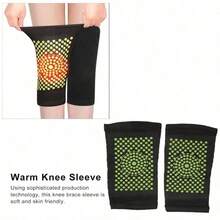 2pcs Warm Knee Pads And Leggings Keep Knees Warm, Circulating Air And Warm, Mugwort Knee Pads Socks - Black - View 3