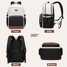 Laptop Backpack For Women Bookbag: 15.6 Inch Work School Backpacks With Pouch Pocket For Large Capacity Cup & USB Charger College Book Bag Outdoor Travel Business Nurse Teacher Bookbags Anti-Theft Back Pack Large Capacity Schoolbag Stylish Multi-Functional Multi-Layered Portable Cabin Bag - Maillard - Xem 8