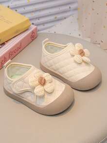 Sapatos casuais de sola macia para meninas, sapatilhas respiráveis e sem cadarço, sapatos de princesa versáteis e modernos para primavera/outono