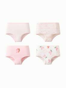 Balabala 女童纯棉内裤 4 条装 三角内裤 无内裤 可爱