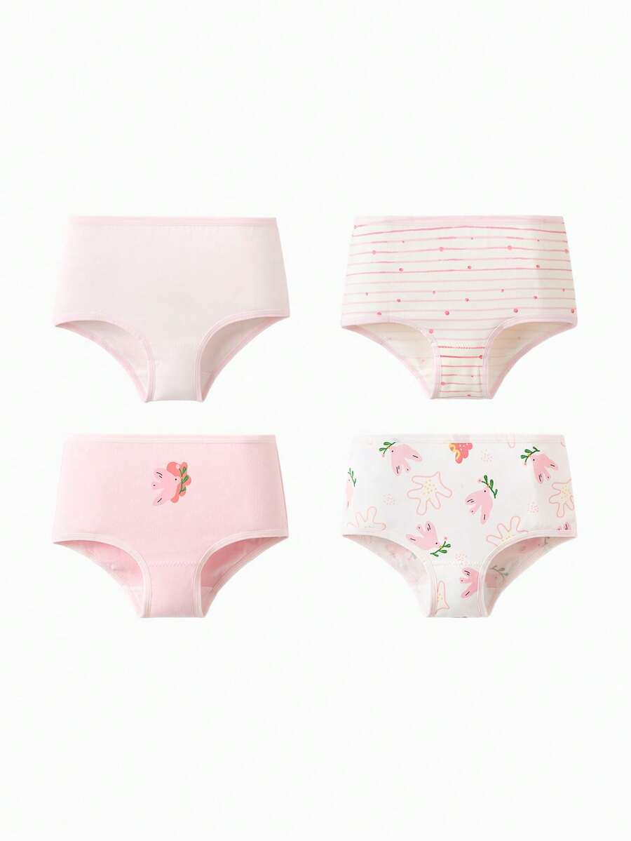 Balabala 女童纯棉内裤 4 条装 三角内裤 无内裤 可爱