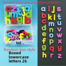 一套完整的彩色磁性英文字母拼写方块，辅助学习和智力发展，通过引人入胜的视觉学习、思考和对话来提升语言技能，适用于科学教育、自学、家庭教育、学校和教育用品 > 教学用品 > 教学工具，所有产品颜色和位置均为随机发货