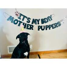 狗狗生日派对套装-爪印横幅，宠物狗主题生日派对装饰狗狗生日拉旗狗爪拉旗横幅