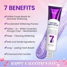 BARUBT 7PRO 2pcs/Set Purple Strength Toothpaste, Teeth Whitening & Enamel Protection, Probiotic Formula For Brighter & Whiter Teeth, Freshens Breath, Maintains Oral Health - Purple - View 6