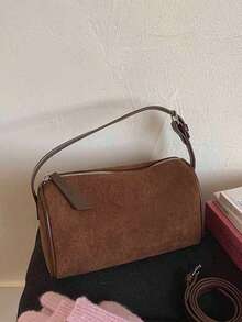 Hatastic Bolsos cruzados de piel de ante premium para mujer, bolso de hombro pequeño con correa ajustable y bolso hobo cruzado, bolso de mano de color café, regalo de Navidad - Café - Ver 6