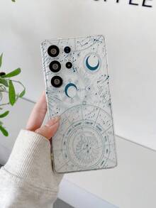1pc Fashionable Creative Moon, Sun, Planet Pattern Soft TPU Transparent Phone Case, Anti-Scratch, Anti-Fingerprint, Camera Lens Protection Compatible With Apple, Compatible With Samsung, Nothing, Pixel, INFINIX, Redmi - Multicolor - View 6