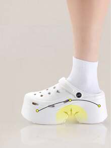 2025女式厚底镂空一脚蹬凉鞋，2025新款夏季户外防滑防臭沙滩鞋，EVA坡跟拖鞋