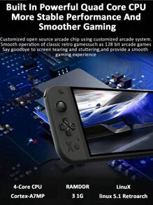 1 件 7 英寸大屏幕掌上 PSP 游戏机，内置 15000 个复古游戏和 30 个模拟器，怀旧老式插卡掌上 FC/GBA 经典操纵杆街机支持连接电视可充电游戏可保存作为节日生日礼物送给丈夫和男朋友 - 彩色 - 查看 7