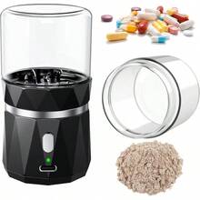Small Portable Cordless Electric Pill Crusher Fine Powder For Elderly - Battery Operated Pill Grinder For Multiple Pills, Small And Large Medication And Vitamin Tablets - Suitable For Travel - Black - View 2