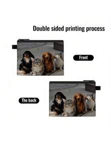 1 Set de Mochila Combo, Mochila con Cremallera de Poliéster Durable, Set de Mochila con Elemento Animal, Oficina, Papelería, Estuche para Lápices y Pinceles, Conveniente para Viajes al Aire Libre, Picnic, Mochila Multifuncional Bandolera, Regalo de Fiesta de Vacaciones