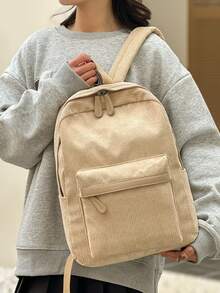 Large Capacity,Waterproof,Lightweight Letter Patch Functional Backpack For Teen Girls Women College Students,White-Collar Workers Perfect For School,College,Work,Business,Commute,Back To School,School Backpack,Large Capacity,Laptop Compartment,Portable,Lightweight,For Teen Girls Women College Students,Boys And Men,Perfect For Office,College,Elementary School,Middle School,High School,Work,Business,Commute,Stadium,Sports - Màu Khaki - Xem 10