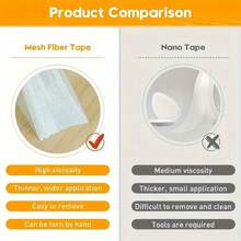 1 Roll Heavy-Duty Fiberglass Adhesive Tape, Waterproof Dual-Sided Mounting Tape For Walls & Glass, Ideal For Fabric, Wood, Metal Surfaces, Transparent, Multi-Purpose Bonding Tape