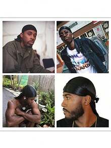 4 Pcs Men's Silk Durag With Elastic Band - Solid Color Fashionable Head Wrap For Casual Comfort,Breathable, Soft Unisex Pirate-Style Bandana Headwear Pirate Hat Pirate Costume,Breathable And Comfortable With Extra Long Tail For Waves, Running, Cycling, Hiking, Camping, Christmas Pirate Hat - 4Pcs - View 8