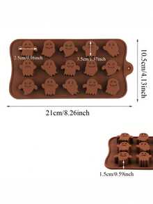 1/2 buc matriță de ciocolată de Halloween, dovleac și formă de matriță din silicon, potrivită pentru ciocolată, bomboane, cuburi de gheață, fondant, decorare tort, matriță multifuncțională 3D pentru bomboane