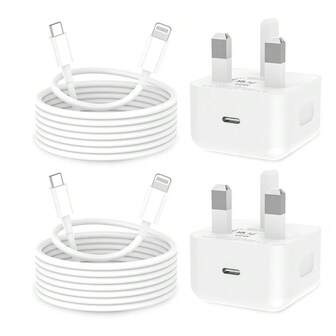 20W PD Fast Charger Wall Adapter + 3.3ft/100cm High-Efficiency Data Transfer Fast Charging Cable, Compatible With IPhone 14 Pro Max/14 Pro/14 Plus/14/13/12/11/XS/XR/8/7/6, IPad Series