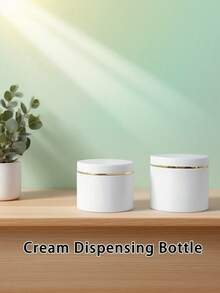 化妆品罐、可重复填充的旅行洗漱用品容器、面霜分配器、带盖的DIY瓶子、防漏旅行配件、非常适合旅行、适用于面部保湿霜和乳液分配、旅行面霜罐、旅行必需品、学校假期旅行瓶