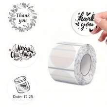 透明圆形热敏标签 50 毫米，圆形透明不干胶热敏标签，兼容 Phomemo M110/M150/M221/M220/M120/M200/M250 标签打印机 - 彩色 - 查看 1