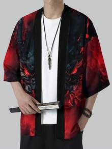 男士休闲开衫，涤纶，休闲夏季风格 - 紅色 - 查看 3