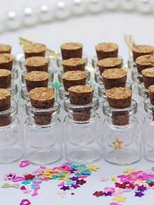 30 个迷你 10 毫升透明玻璃罐，带软木塞 - 非常适合 DIY 工艺品、婚礼装饰和派对礼品，仅可手洗，椭圆形透明瓶，装饰瓶 - 彩色 - 查看 11