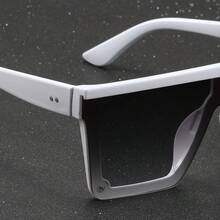 1 Pair Of Men's Geometric Frame Glasses - Large White Purple Light Lenses, Fashionable Street Style Design, Suitable For Driving And Daily Wear| Geometric Pattern| Polycarbonate Lens, Men's Glasses - Thủy ngân trắng - Xem 8