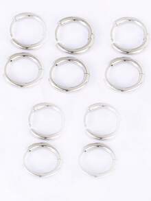 10 件不锈钢耳圈耳环女士耳环男士朋克嘻哈礼物时尚珠宝穿孔配饰 - 圓圈耳環 - 查看 17