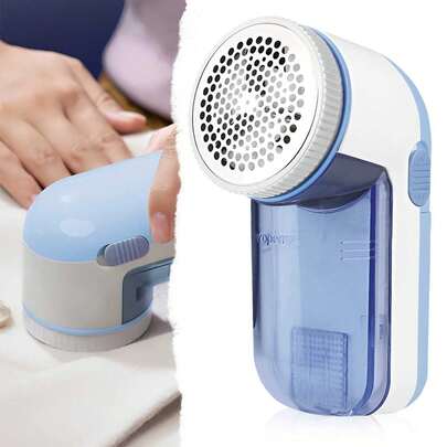 Battery-Operated Fabric Defuzzer And Lint Remover, Removes Pilling, Fuzz And Lint From Clothes, With Roller Cleaning Tool (Batteries Not Included)