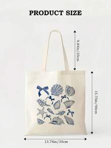 Bolsa de Praia Estilo Férias, Bolsa de Viagem Dobrável, Bolsa Estampa de Concha, Bolsa de Viagem Leve, Bolsa de Viagem Estilo Relaxado, Bolsa de Viagem Super Fotogênica, Reutilizável e de Grande Capacidade, Bolsa com Atmosfera de Férias