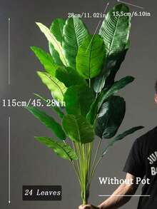1pc 115cm Large Artificial Plants Bird Of Paradise Tree Tropical Fake Banana Leaves Big Size Plants Leaves Plastic Palm Plants Real Touch Tree Foliage For Home Garden Decoration Without Pot - Multicolor - View 11