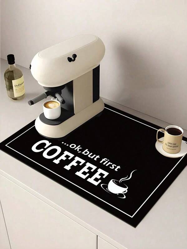 1 pieza, Almohadilla de drenaje de barro de diatomeas para máquina de café, almohadilla de drenaje de goma suave, antideslizante, súper absorbente y resistente al desgaste para secar platos, salvamanteles para encimera, mesa de comedor, decoración de patio, suministros de cocina para el hogar