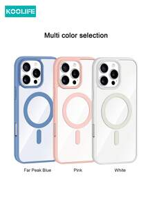 1pc Acrylic Magnetic Wireless Charging Anti-Drop Slim Candy Color TPU Edge Phone Protective Case Compatible With IPhone 17 ProMax/17/17 Pro/17 Air/16/16 ProMax/16 Pro/16/15/15 Pro/15 ProMax/15 Plus/14/13/12/11
